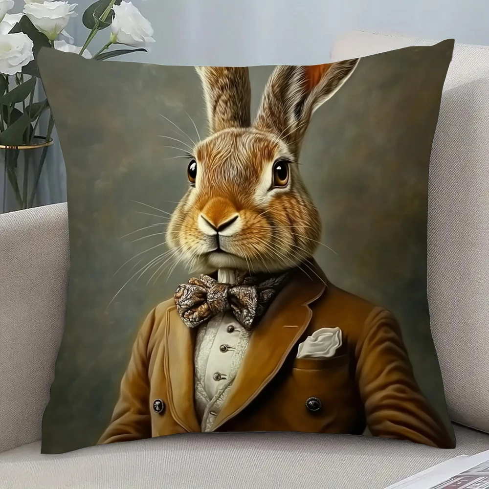1PC Easter Bunny Themed Pillow Covers ,Decorative sofa cushion cover, home decoration, 2D printing.