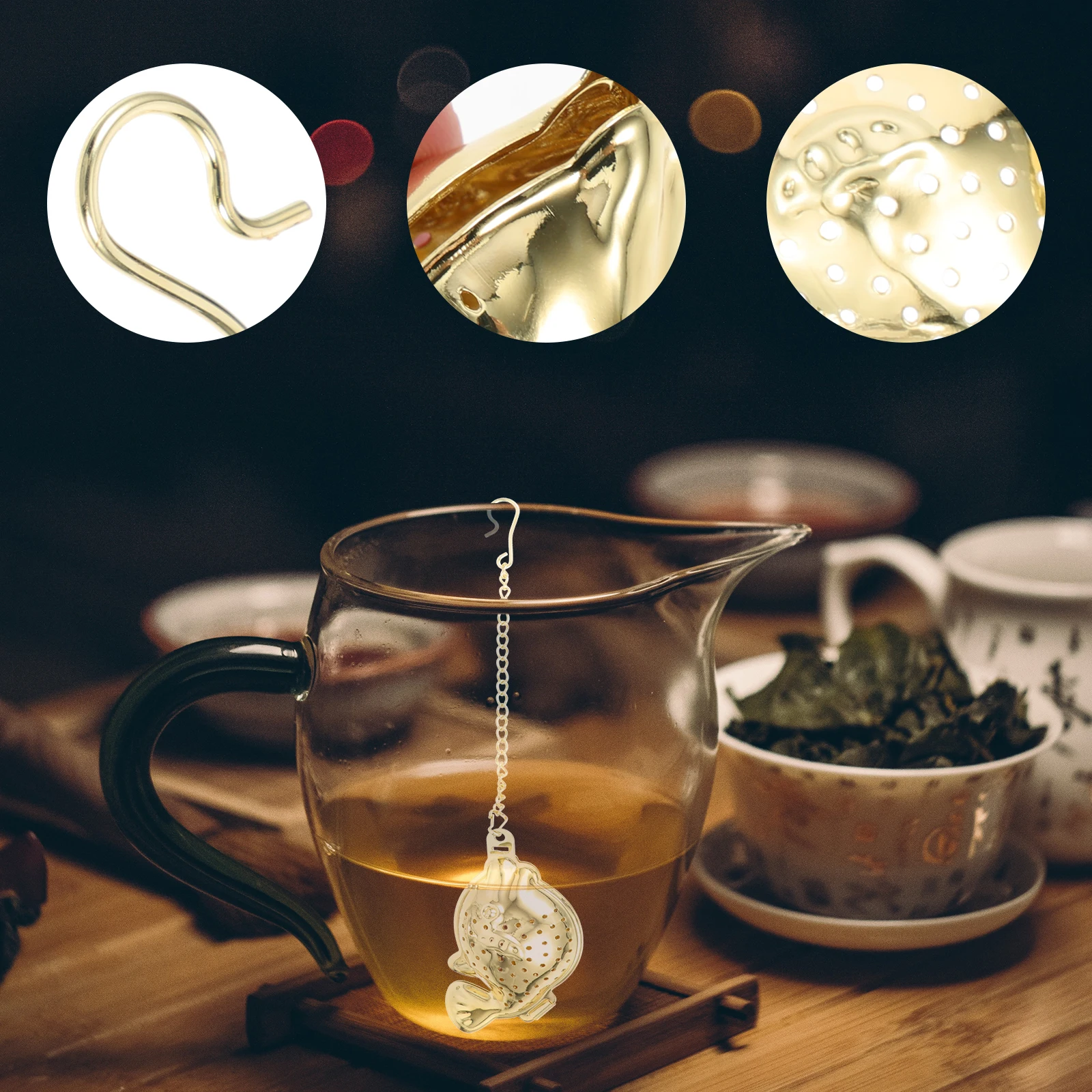 

2 Pcs Hanging Dolphin-shaped Tea Leak Office Filter Small Stainless Steel Loose Infuser