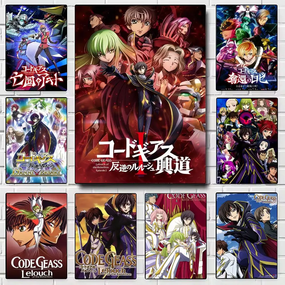 Anime C-Code G-Geass Movie Poster Modern Wall Art for Bedroom Living Room Cafe Bar Aesthetic Home Decor Gift