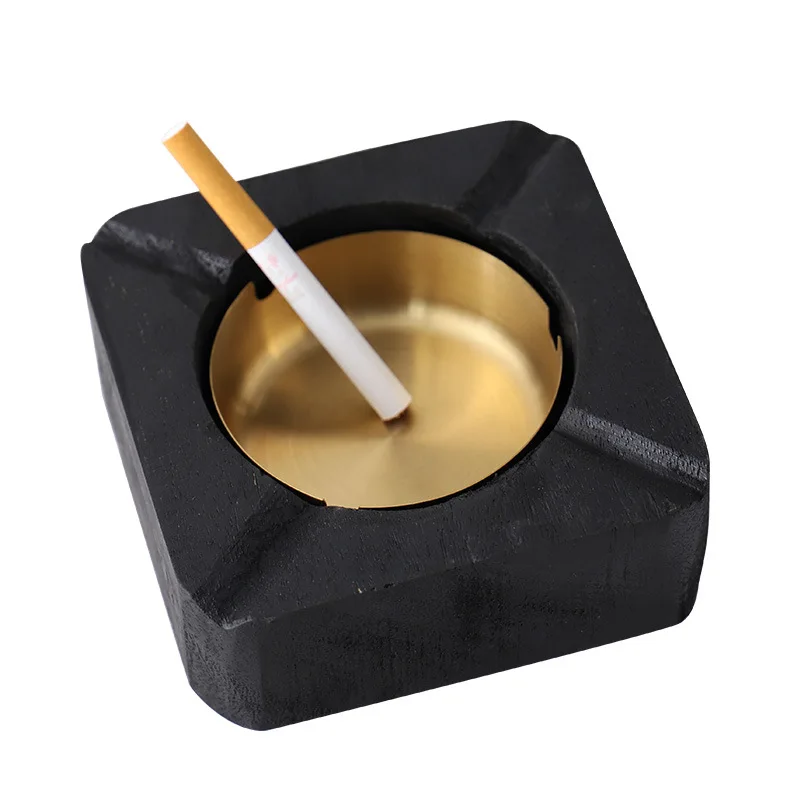 

Carbonized log ashtray creative personality home high-end office solid wood simple modern living room ashtray