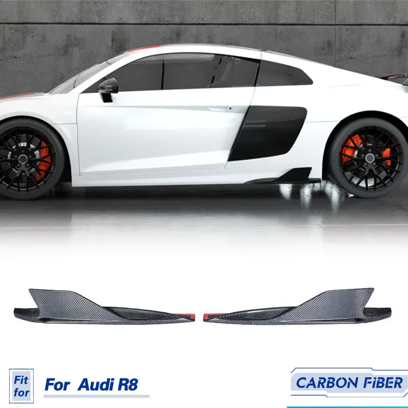 

Car Side Skirts Bumper Lips Splitters Carbon Fiber for Audi R8 Coupe 2-Door 2016 - 2018 Side Splitters Aprons Winglets Fins