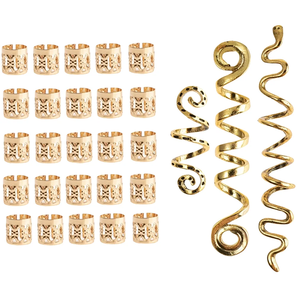 

28pcs Vintage Hairpin Stylish Braiding Jewelry Smooth Edge Alloy Charms Braid Hair Accessories Dreadlock Decorations Gifts