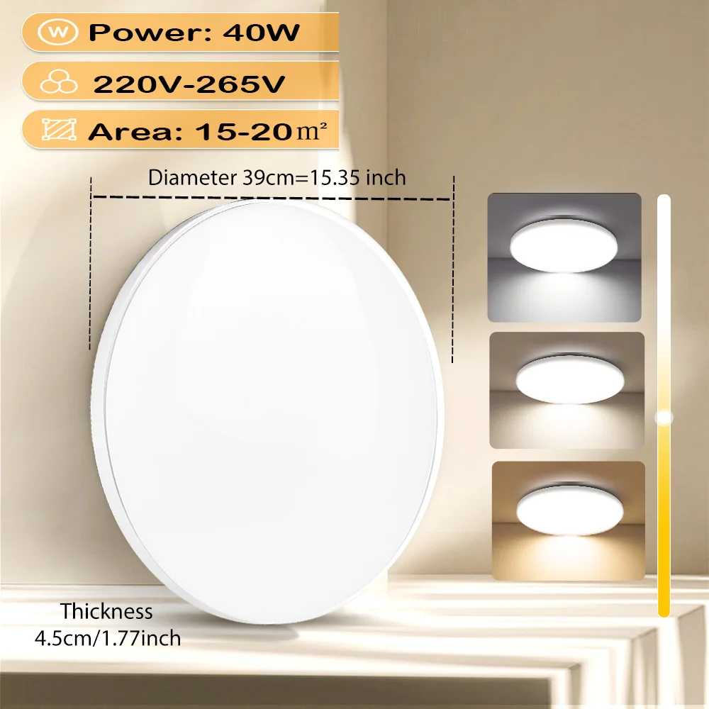 LANGYUE Super wasserdichte LED-Deckenleuchte, Badezimmerbeleuchtung, 30 W, Wandleuchte, LED-Licht für Küche, Schlafzimmer, ultradünne Deckenleuchte 3