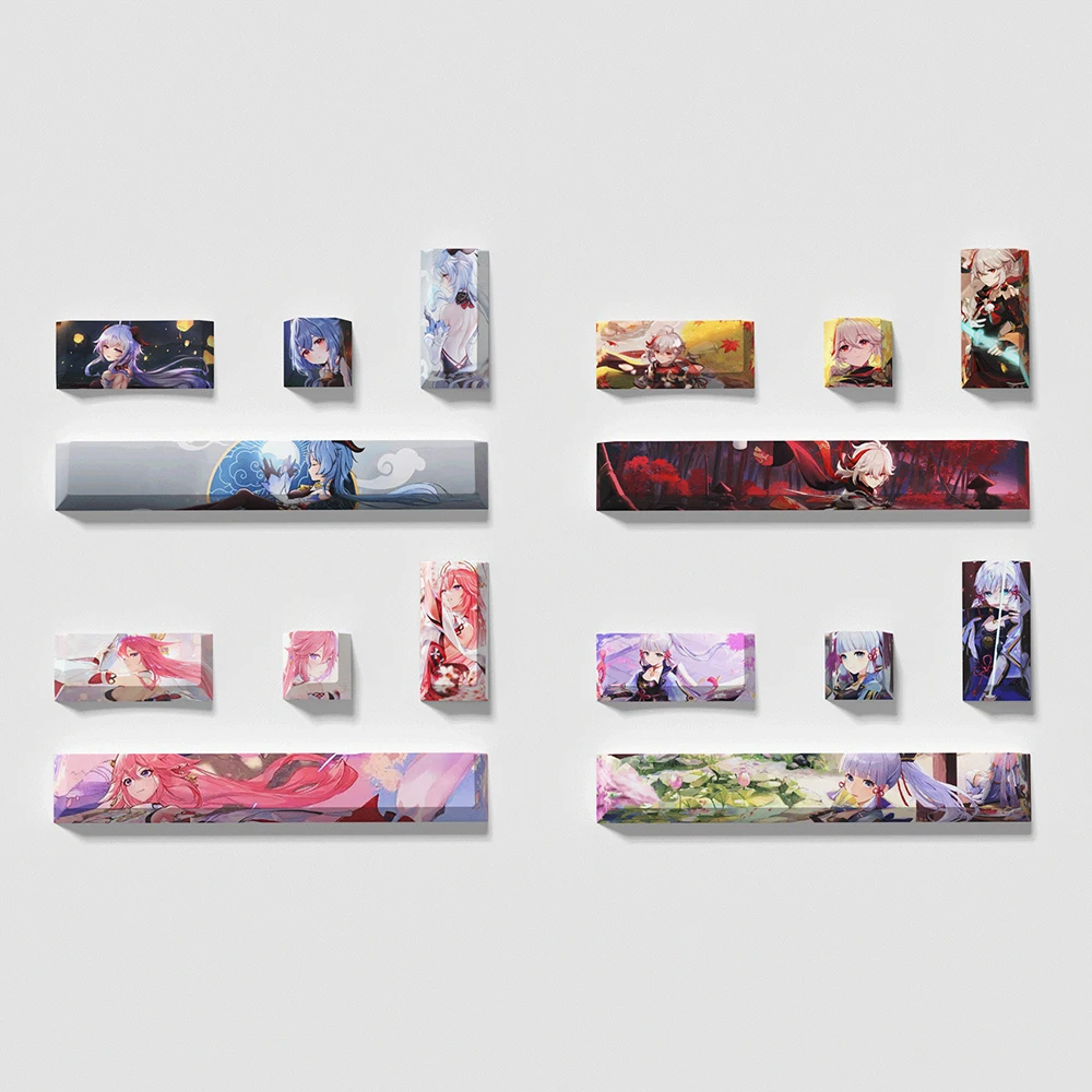 4pcs Anime Personality Keycap PBT Sublimation Space bar Enter ESC Mechanical Keyboard Supplement Key Custom Keycap