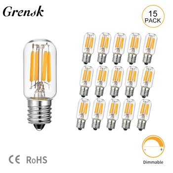 T20 E14 Led Lamp 2W Dimbare Edison Lampen E12 Retro Buis Mini Nachtverlichting 2200K Kroonluchter Buisvormige Gloeidraad Koelkast Lamp