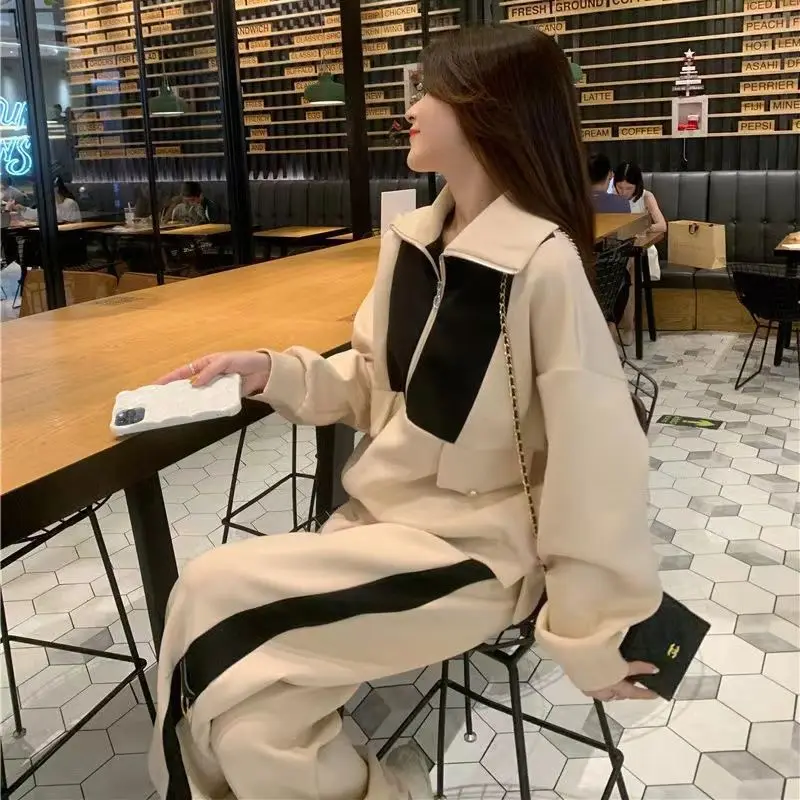 

Women's Sweatshirt Set 2025 New Autumn Winter Casual Fashion Small Size Loose Versatile Sports Two-Piece Set Long Sleeve Hoodie