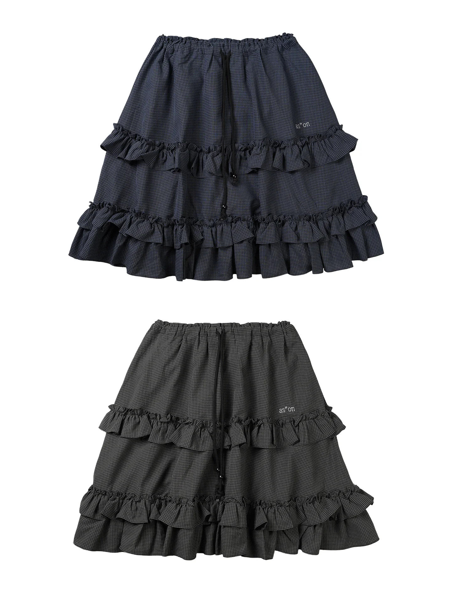 

Юбка в корейском стиле в клетку с завязками и оборками, женская, средней длины, с эластичной талией, многослойная, хлопковая, в стиле «кейк»