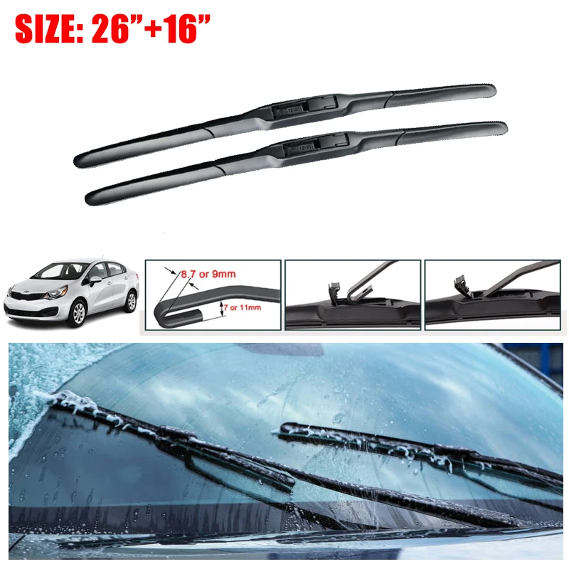 Car Wiper Blade For KIA RIO 3 MK3 2012-2017 2013 2014 2015 2016 Front Rain Windscreen Windshield Wiper Stickers Auto Accessories