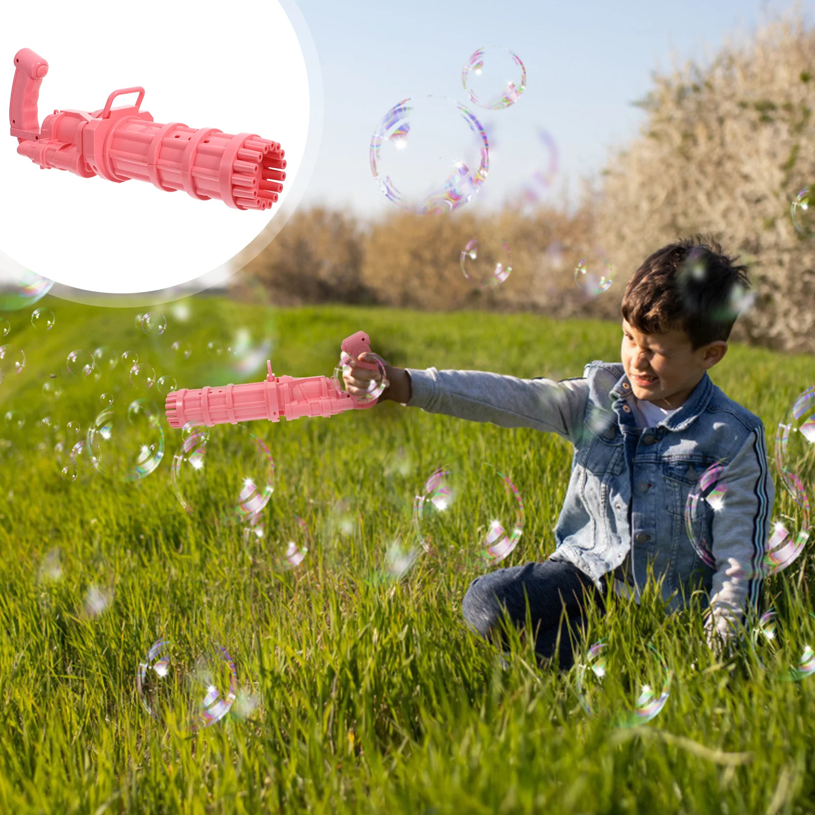 1 set 15 Hole Plaything Kids Electric Blower Plaything Cool Design Fast Bubble Maker Electric Bubble Blower Outdoor Play