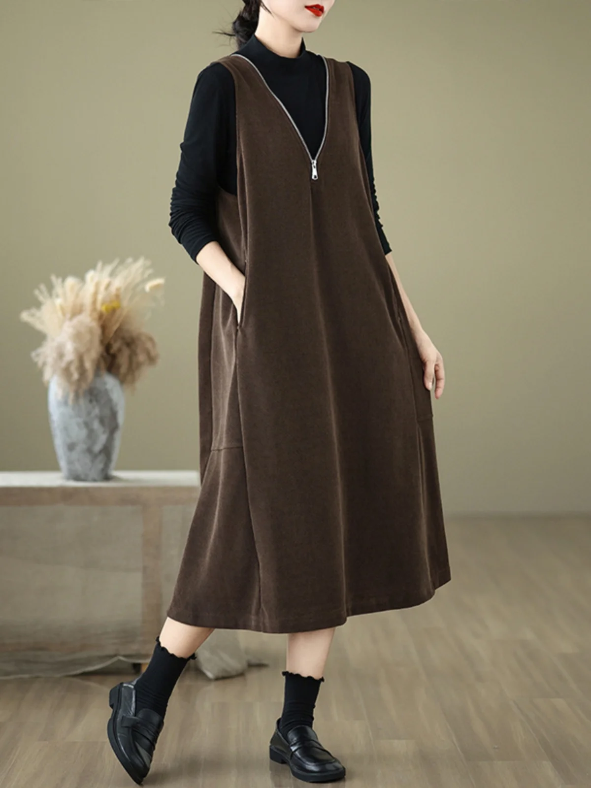 

Цветная молния больших размеров V Ne Long Svel Dr, женская юбка-жилет Faion a Line, повседневная юбка из полиэфирного волокна