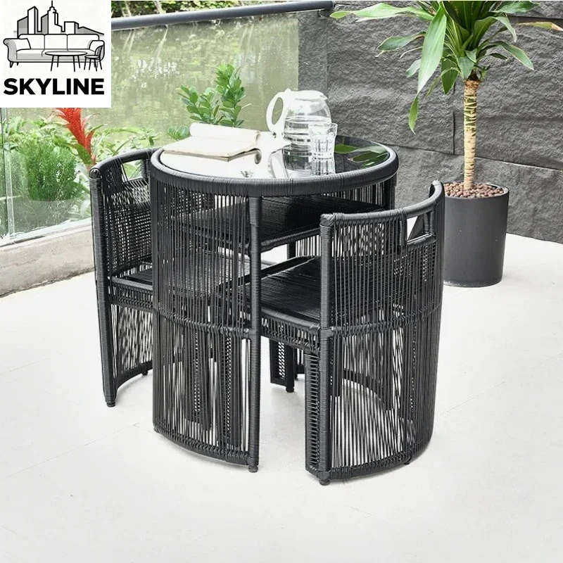 Aluminum Alloy Garden Furniture Sets Open-air Outdoor Balcony Table and Chair Courtyard Table and Chair Outdoor Furniture Sets