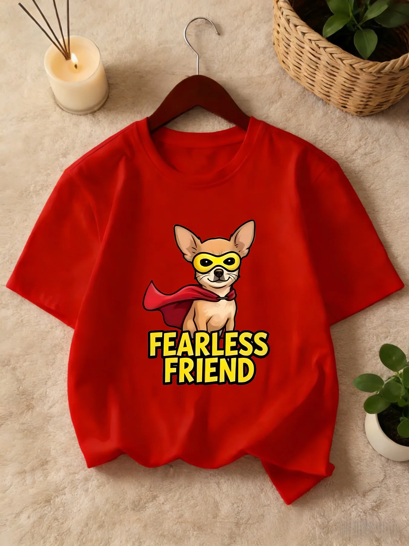 Superhero Chihuahua Print Kids T Shirt Boys Girls Family Matching Tee Soft Cotton Short Sleeve Children Cool Daily Casual Wear