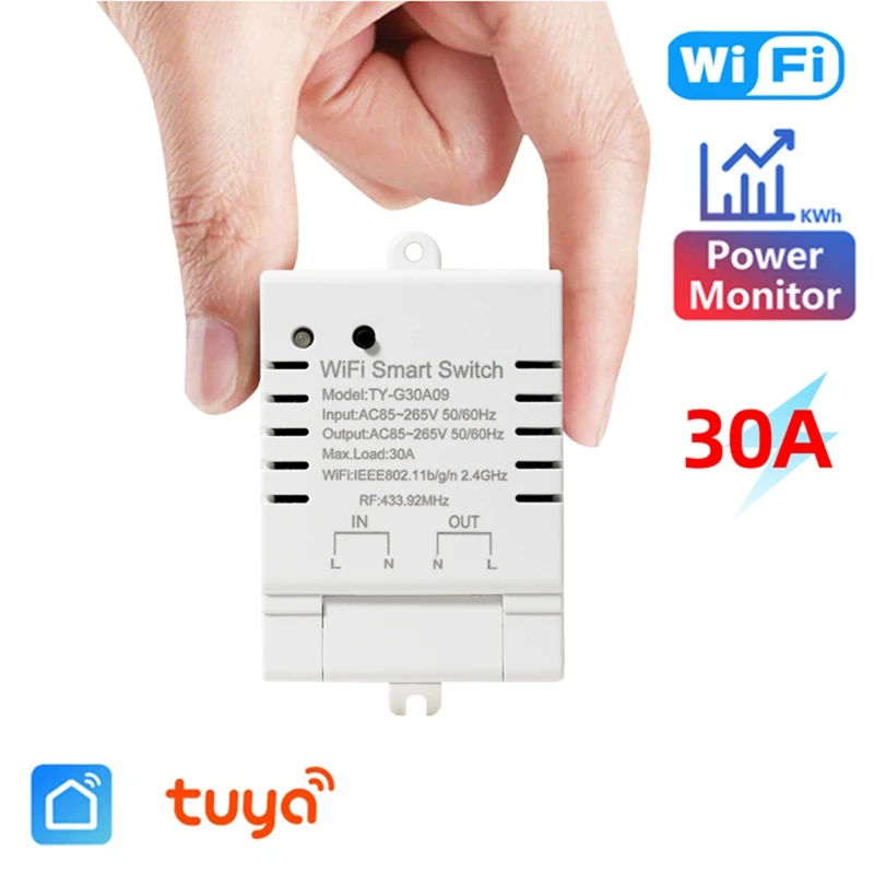Tuya Smart Wifi Switch DIY Timer+Remote AC 85-265V Wifi Wireless Controller White For Alexa Google Home