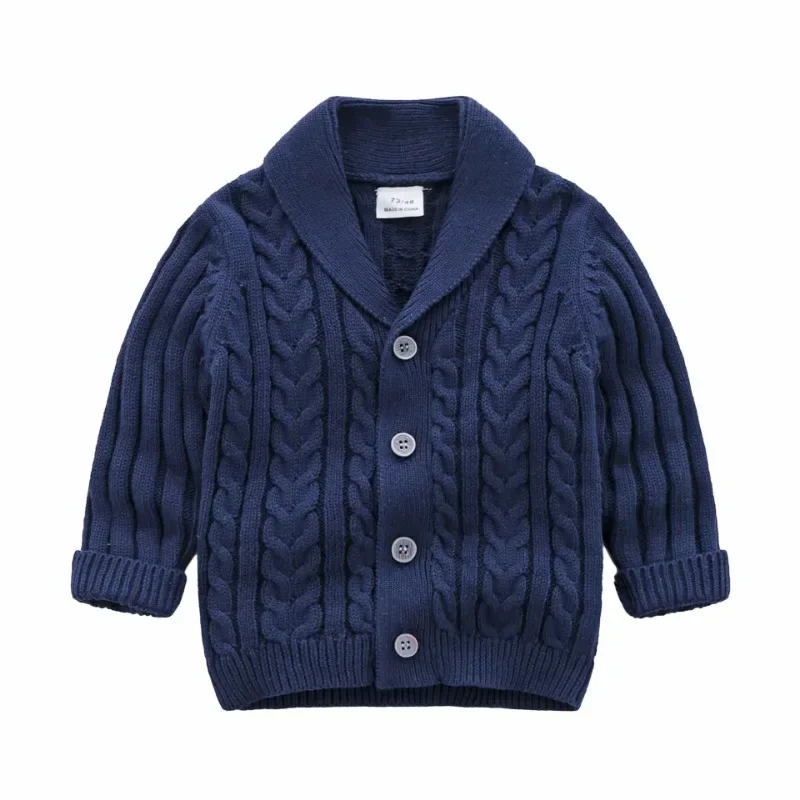 Autunno Kintted Gentleman neonato giacca vestiti del bambino ragazzi Cardigan lavorato a maglia giacca per bambini maglione infantile cappotto per