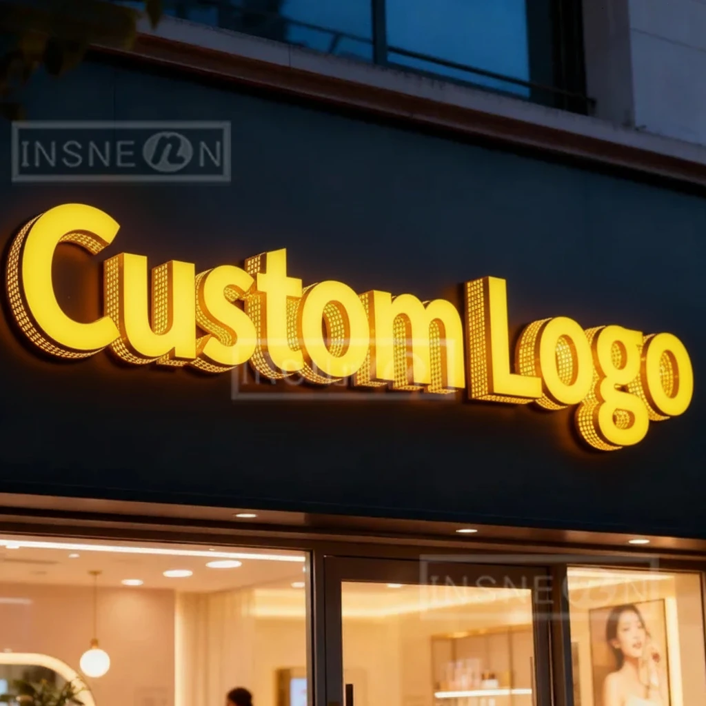 Пользовательские 3D металлические неоновые светодиодные буквы с логотипом - светящаяся наружная настенная реклама для делового бренда, привлекательный коммерческий декор