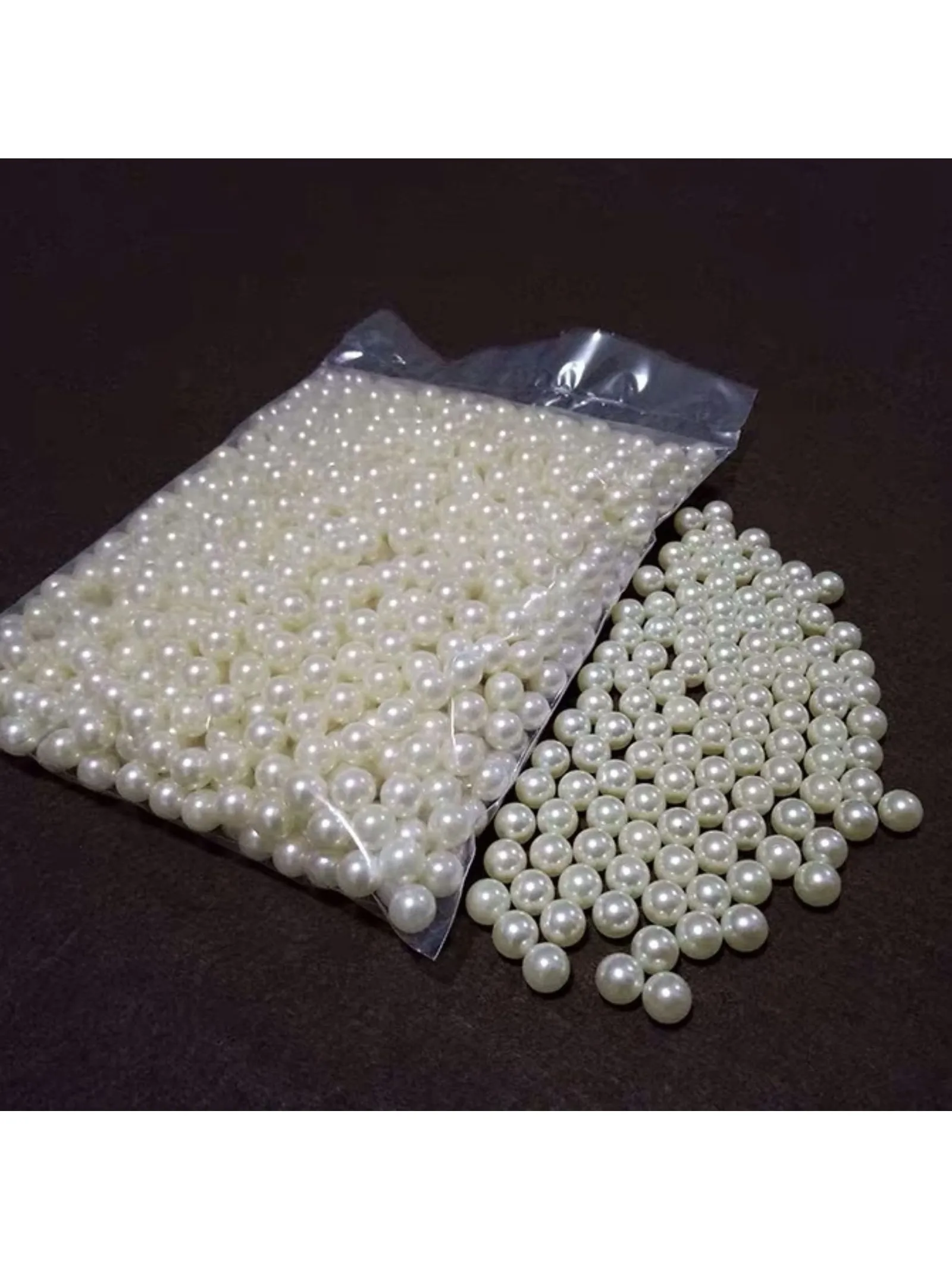 A pack of 25g 4-16mm milky white ABS bright double hole pearl imitation DIY material