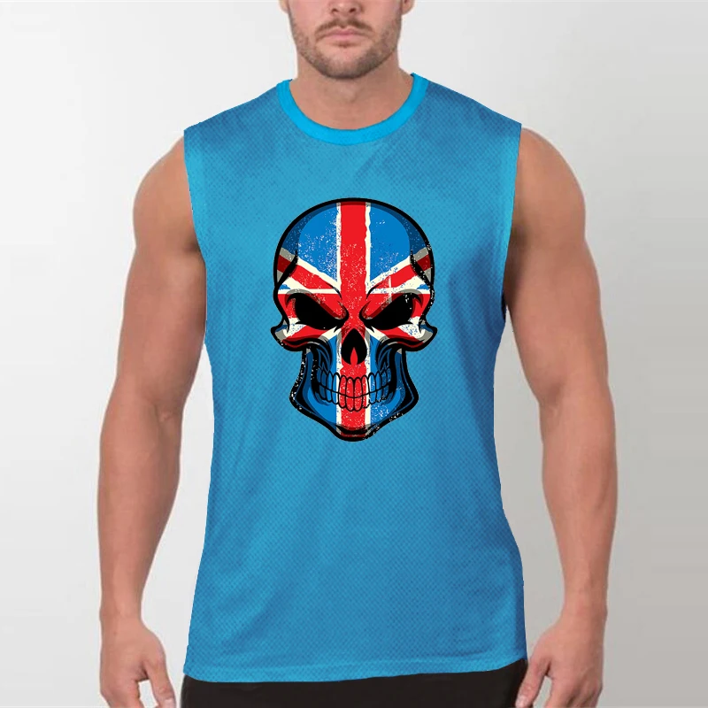 Outdoor Gym Running Vests Men Quick Dry Mesh Sleeveless Shirt Breathable Crew Neck Athletic Tank Top Sportswear for Fitness Run