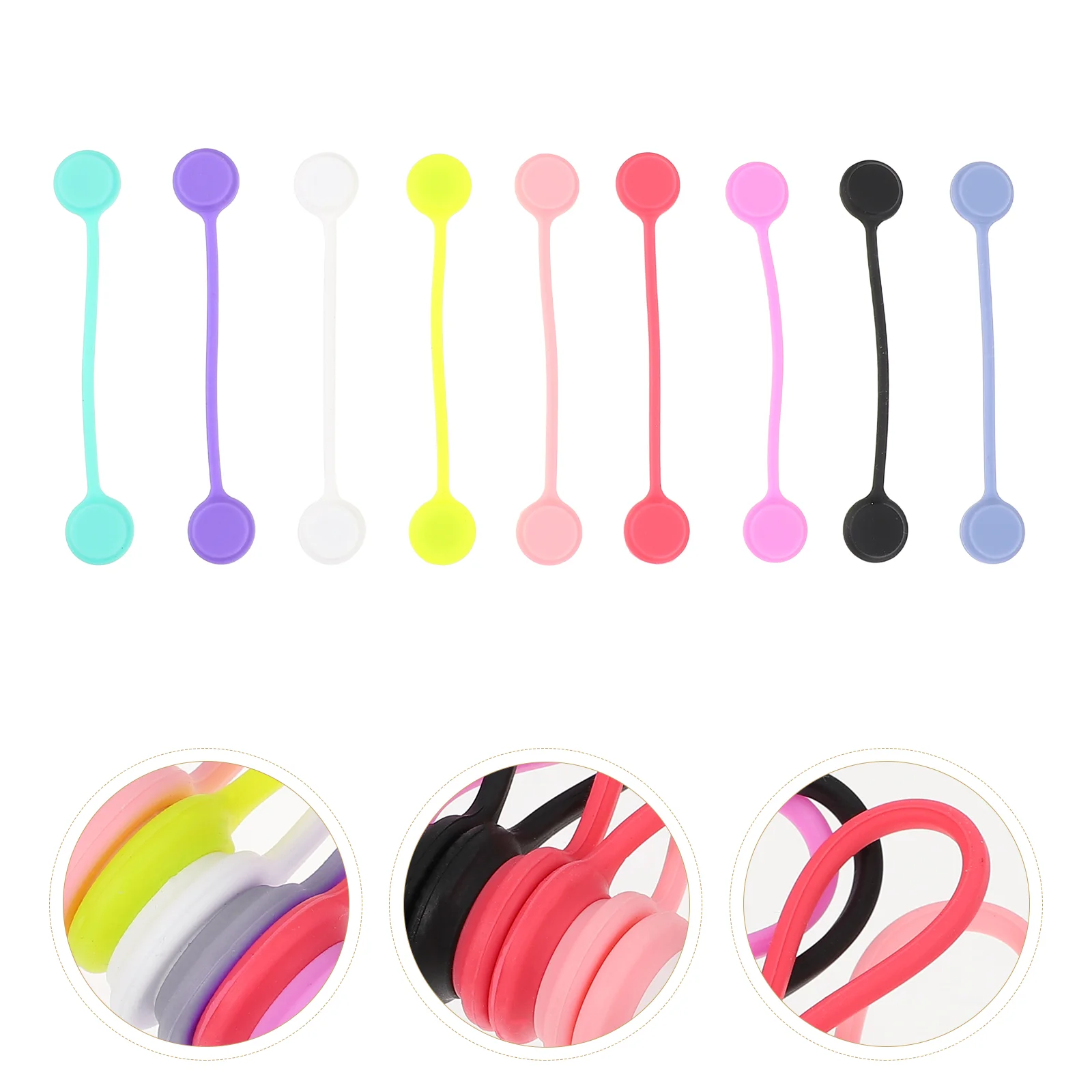 9 Pcs Machine Headphone Cable Winder Magnetic Holder Cables Organizer Earphone Cord Clips Rubber -sized