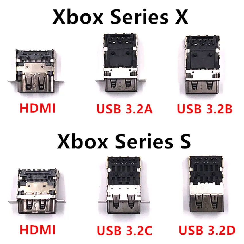 JCD 1PCS HDMI-compatible 2.1 Port USB 3.2 Tail Plug Female Socket Interface Connector For XBOX Series S X