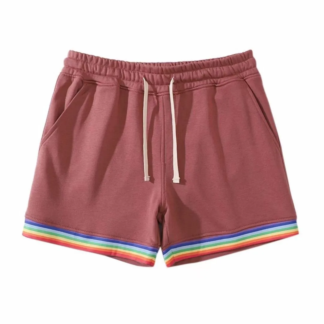 2024 Spring/Summer Sports and Leisure Shorts, Men\'s Trendy Outwear, Versatile 3/4 Pants, Rainbow Leg Trendy Beach Pants