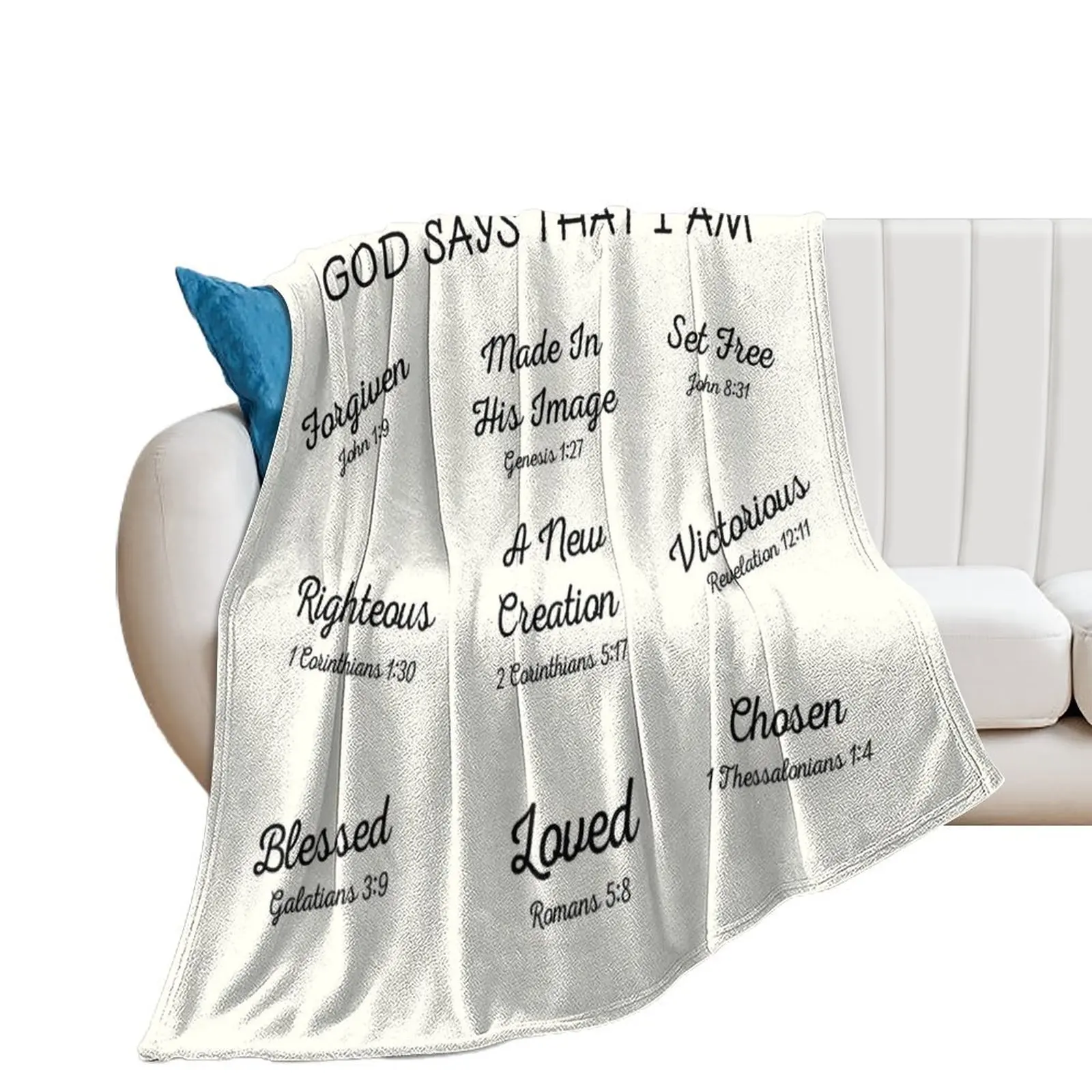 

God Says That I Am Christian Bible Verses Throw Blanket Tourist Custom Blankets