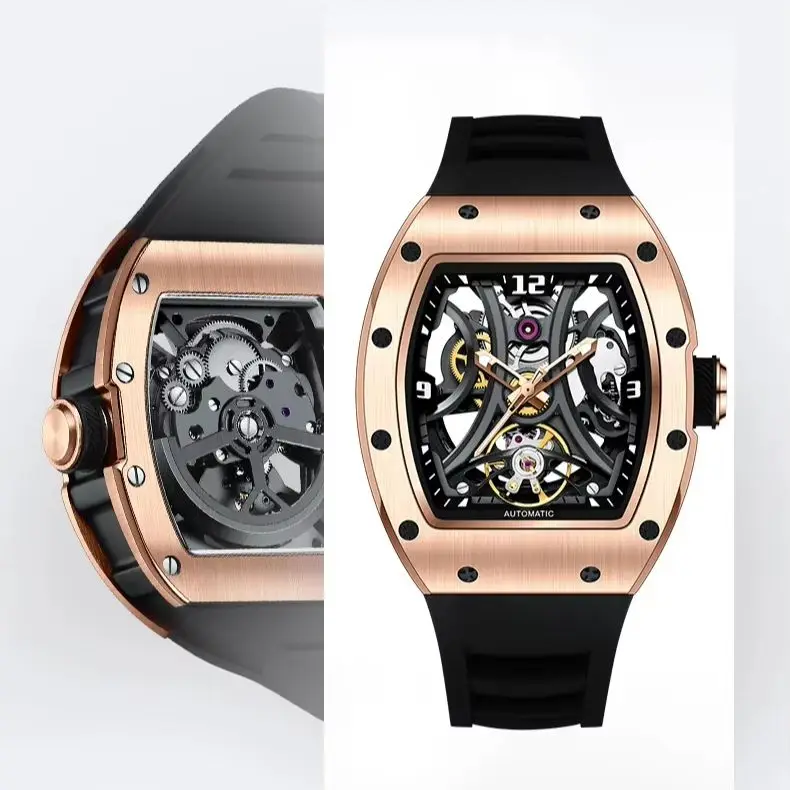 Summer i TAKE THE CHANCE Style Model 11 Eleven Automatic Watches Tonneau Dial Mechanical Wristwatch Stainless Steel High Quality