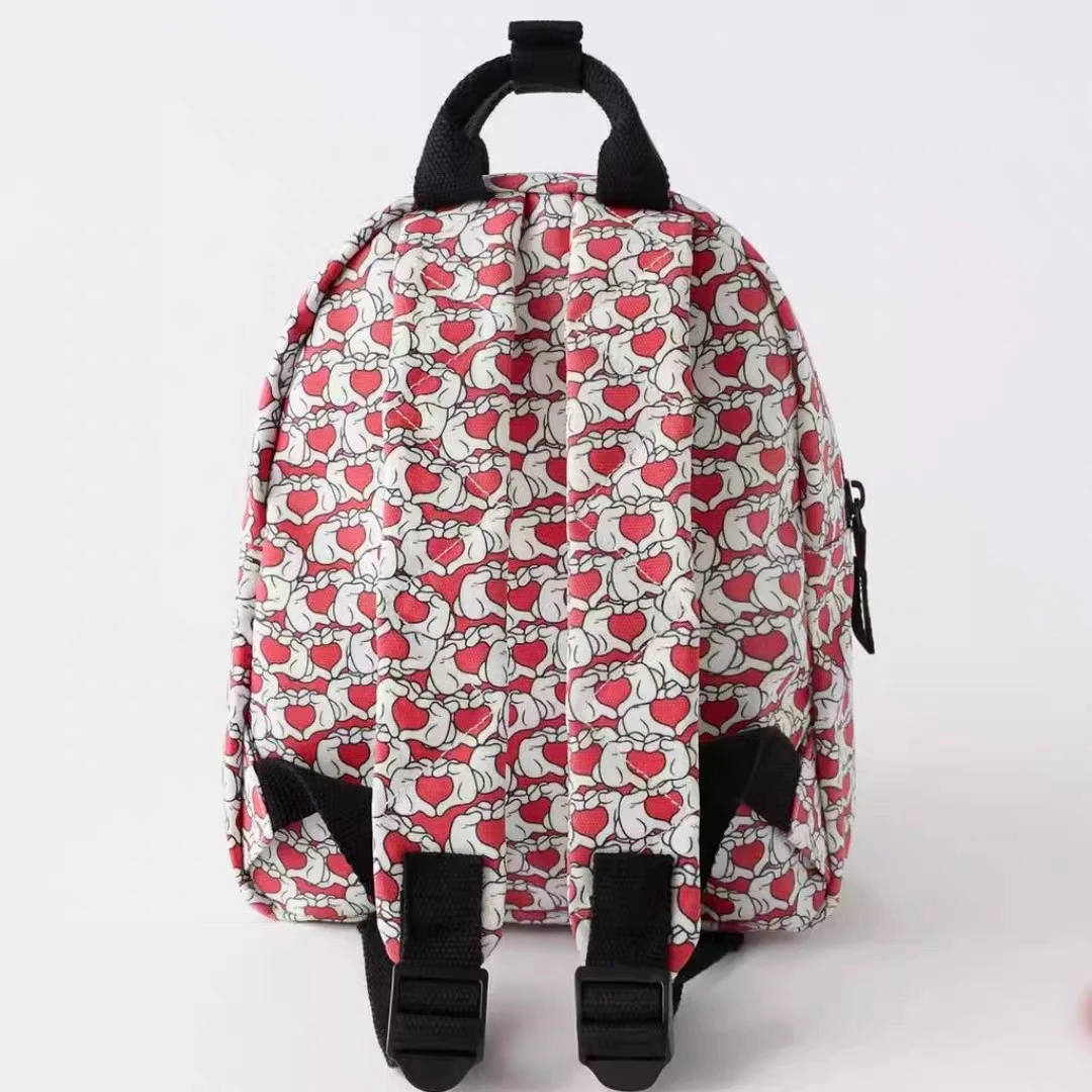 Pink Cute Children Girl Bag Trendy Brand Minnie Mouse Printed Kids Backpack Fashion New Style Baby Double Shoulder Bag Disney