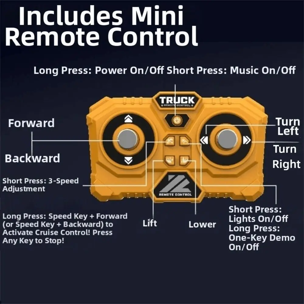 New Alloy 1/64 Remote-controlled Forklift Collection Mini Engineering Vehicle Boys Gift Rechargeable Tabletop Model