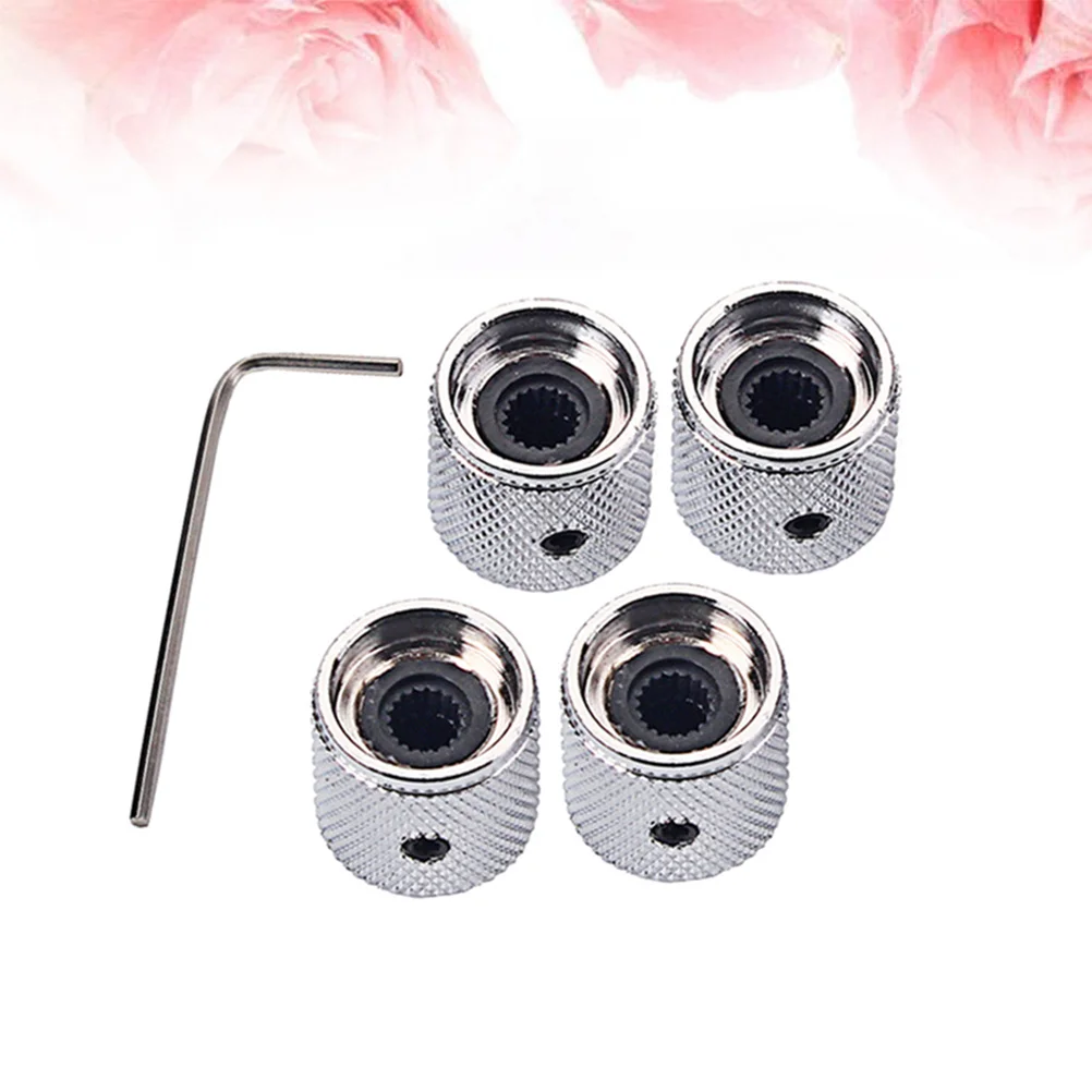 

GD123A Metal Dome Tone Tunning Knob with Hexagon Screws Lock Volume Control Buttons for Electric Guitar Bass