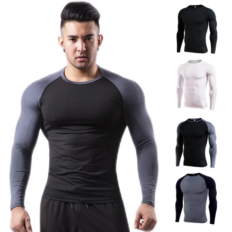 

Men Workout Long Sleeve T Shirt Spring Autumn men's Gym Running Sport T-shirts Fitness Sportswear Outdoor Tops For men Clothes