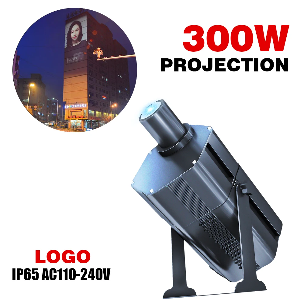 

300w Outdoor Waterproof Advertising Gobo Projector Light Ip65 Customize Logo Projector Floor Lamp Korea Kc Ce Certification