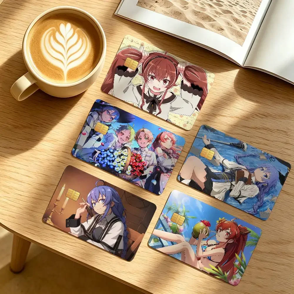 Mushoku Tensei Jobless Reincarnation 4Pcs Waterproof Scratch Resistant Card Stickers Fashion Decorative for Credit Debit Bank