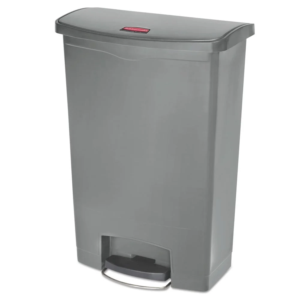 

Commercial Slim Jim 24 Gallon Step-On Waste Container Hands-Free Silent Lid Indoor Outdoor Trash Can Utility Bag Holder
