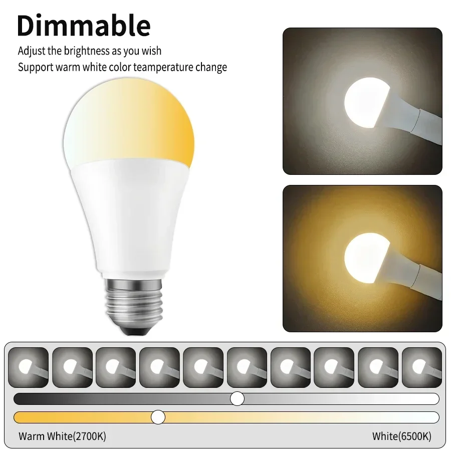 Bombilla LED E27 RF 265G, 85-2,4 V, 12W, Control remoto, temporizador regulable, para el hogar, cocina, dormitorio, sala de estar