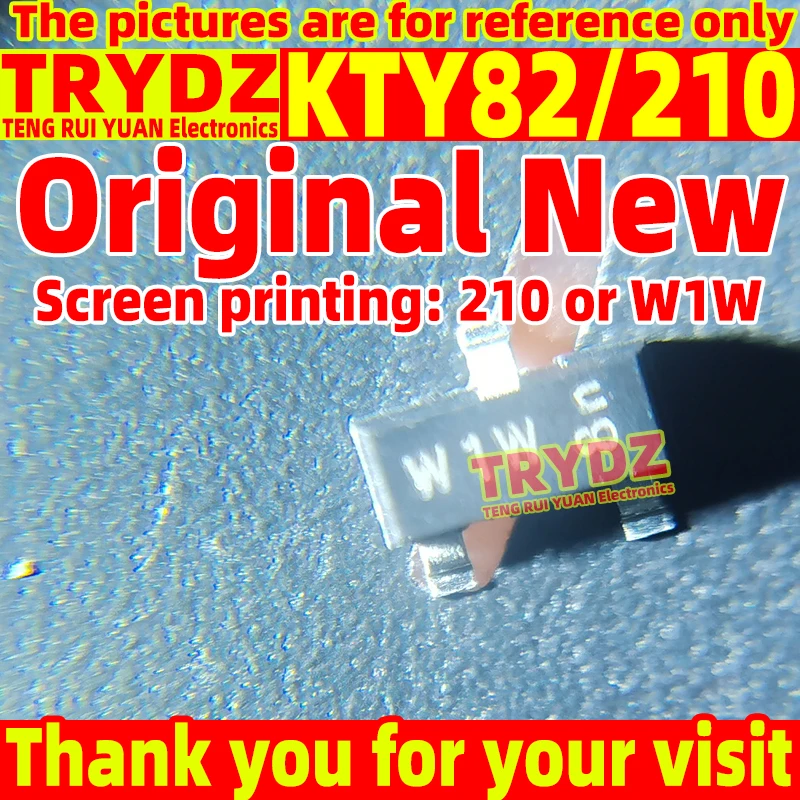 30~1PCS New KTY82/210 KTY82-210 = KTY82-210/C1 KTY82 SOT-23 Silicon Temperature Sensor IC Screen printing: W1W or 210 universal