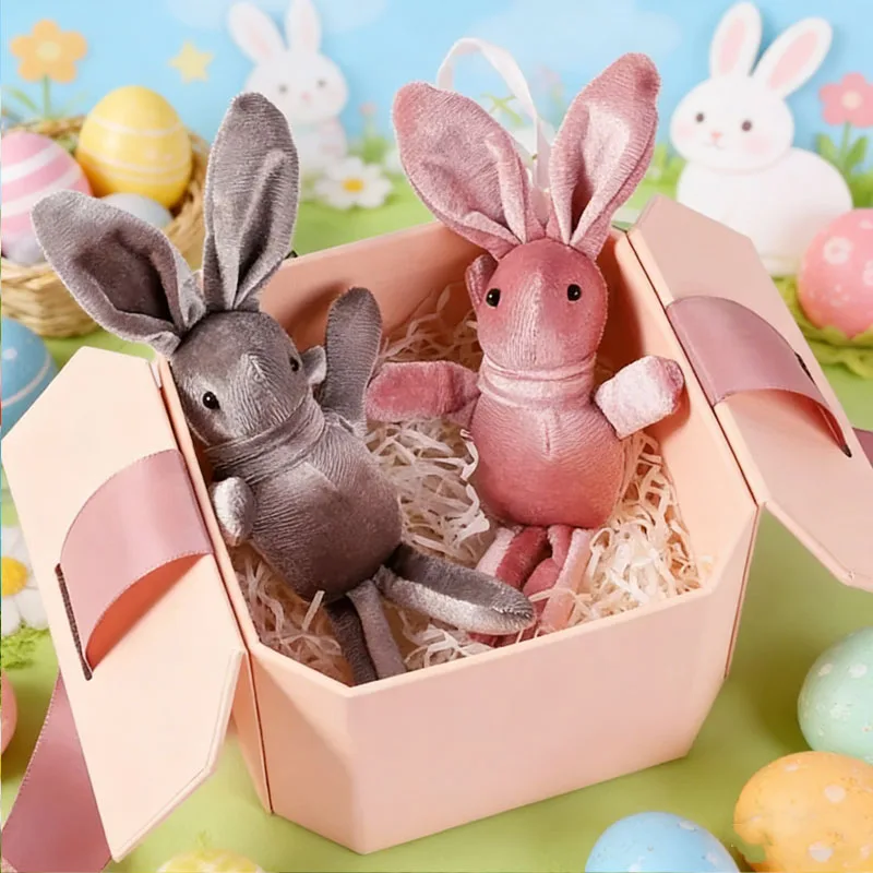 1-10 pçs desejo de páscoa coelho veludo pelúcia coelho perna longa boneca brinquedo pendurado ornamento animal de pelúcia decorativo presente acessório