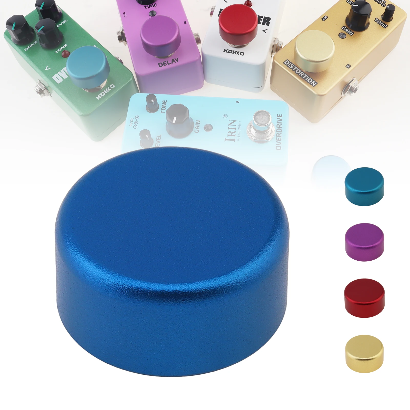Aluminum  Alloy Shell Colorful Dot Painted Guitar Effect Pedal Foot Switch Protection Cap, Tool-Free Snap-On Pedal Foot Nail Cap