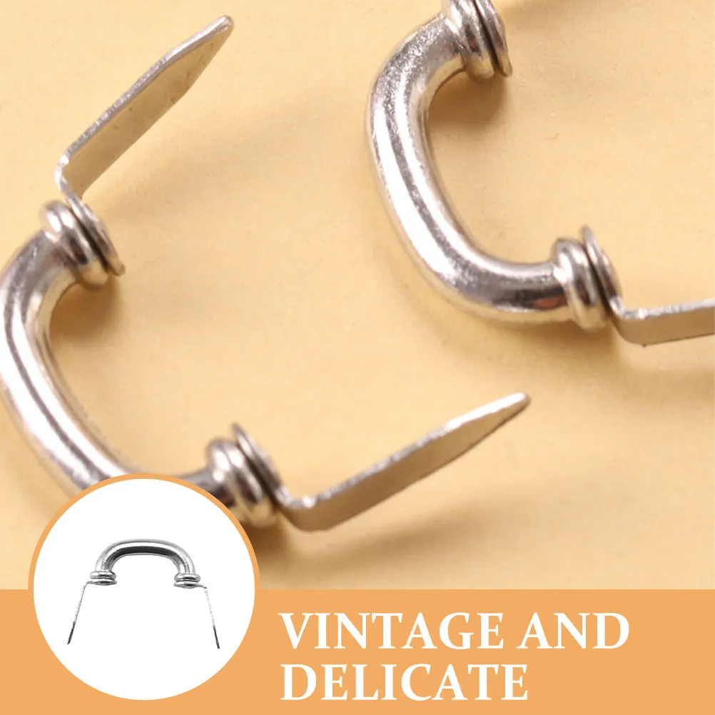 

5Pcs Miniature Door Handle Aluminum Alloy Retro Design Dollhouse Knob Mini Drawer Pull Craft Decoration Supplies