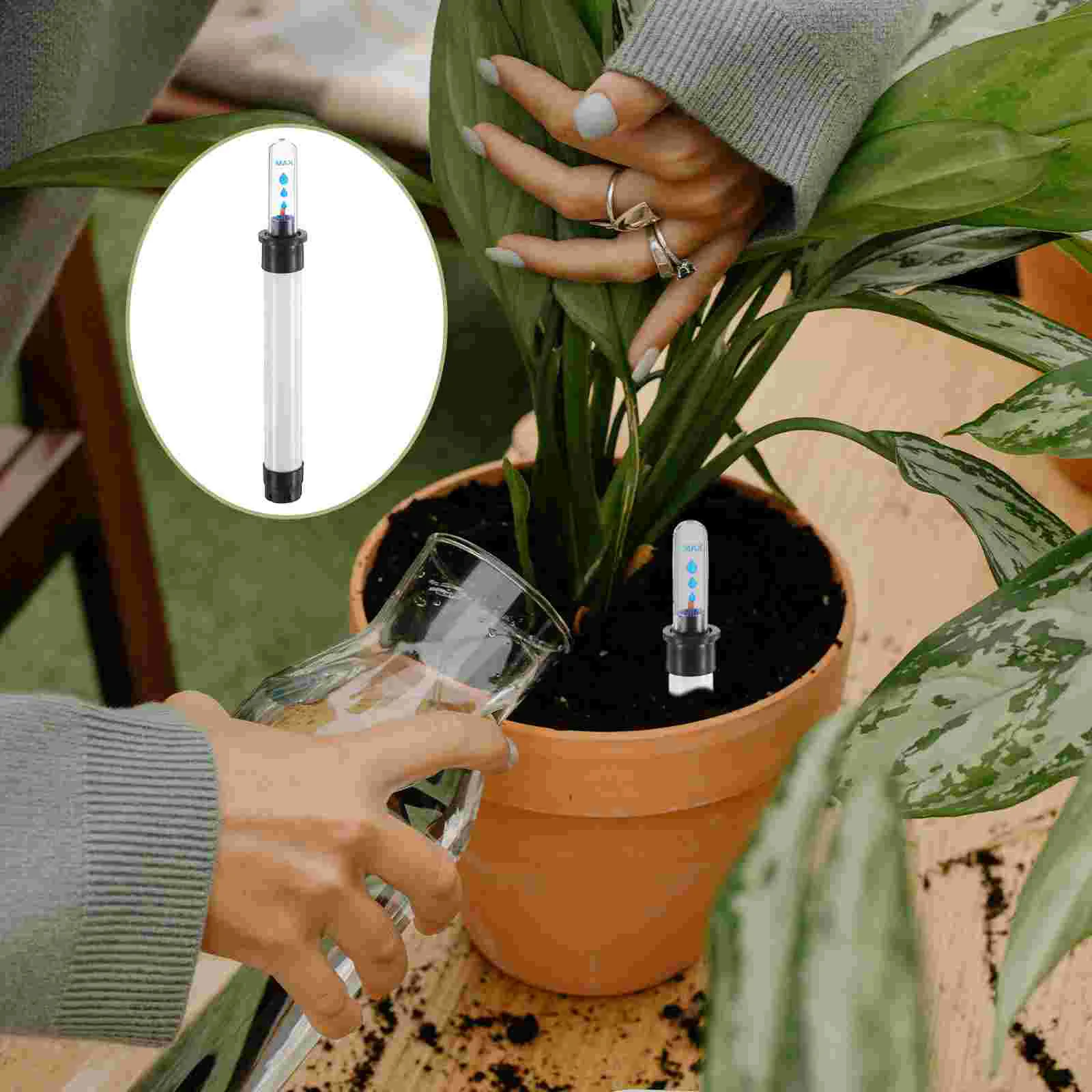 2 Pcs Water Level Indicator Bottles Lab Plant Meter Moisture House Plants Gauges Scale Travel