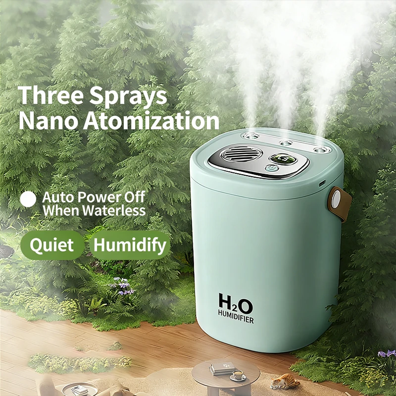 2000ml Portable Humidifier USB Rechargeable 3 Spray Quiet Desktop Aromatherapy Diffuser with Night Light for Home Office Bedroom