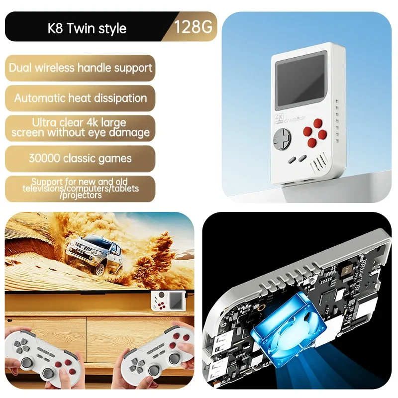 

K8 open source Handheld 4k game console Retro HD For PSP system simulator 3D large-scale wireless duet nostalgia Joystick