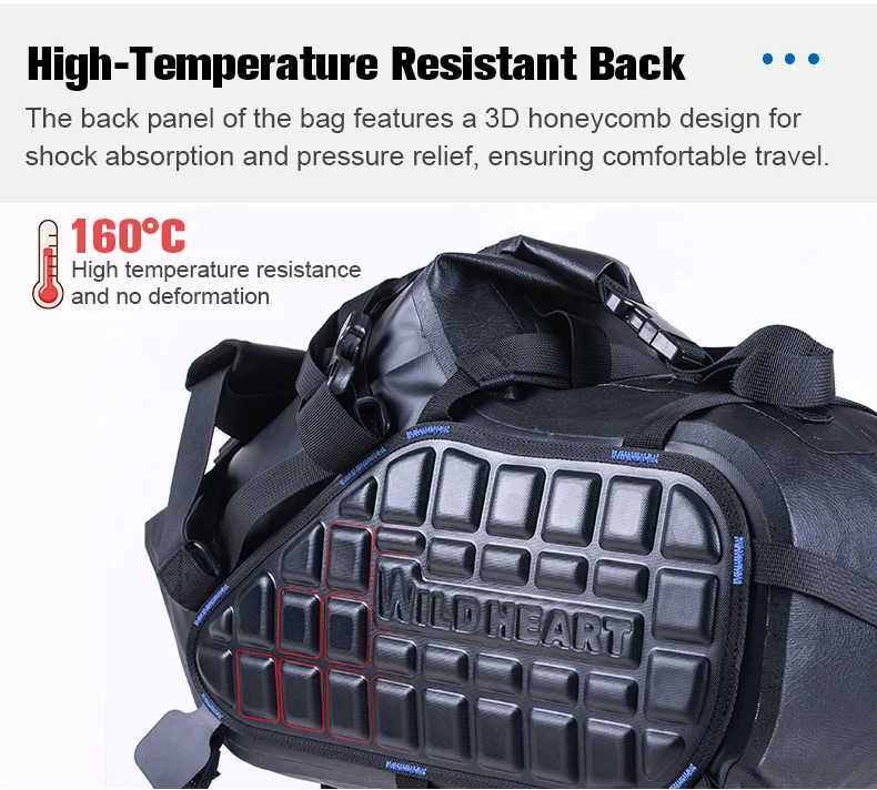 WILD HEART Wasserdichte Motorrad-Satteltaschen 24/36L, Seitentasche für den Rücksitz, Gepäck für Motorrad-Heckträger, stoßfest, langlebig – Detail 12
