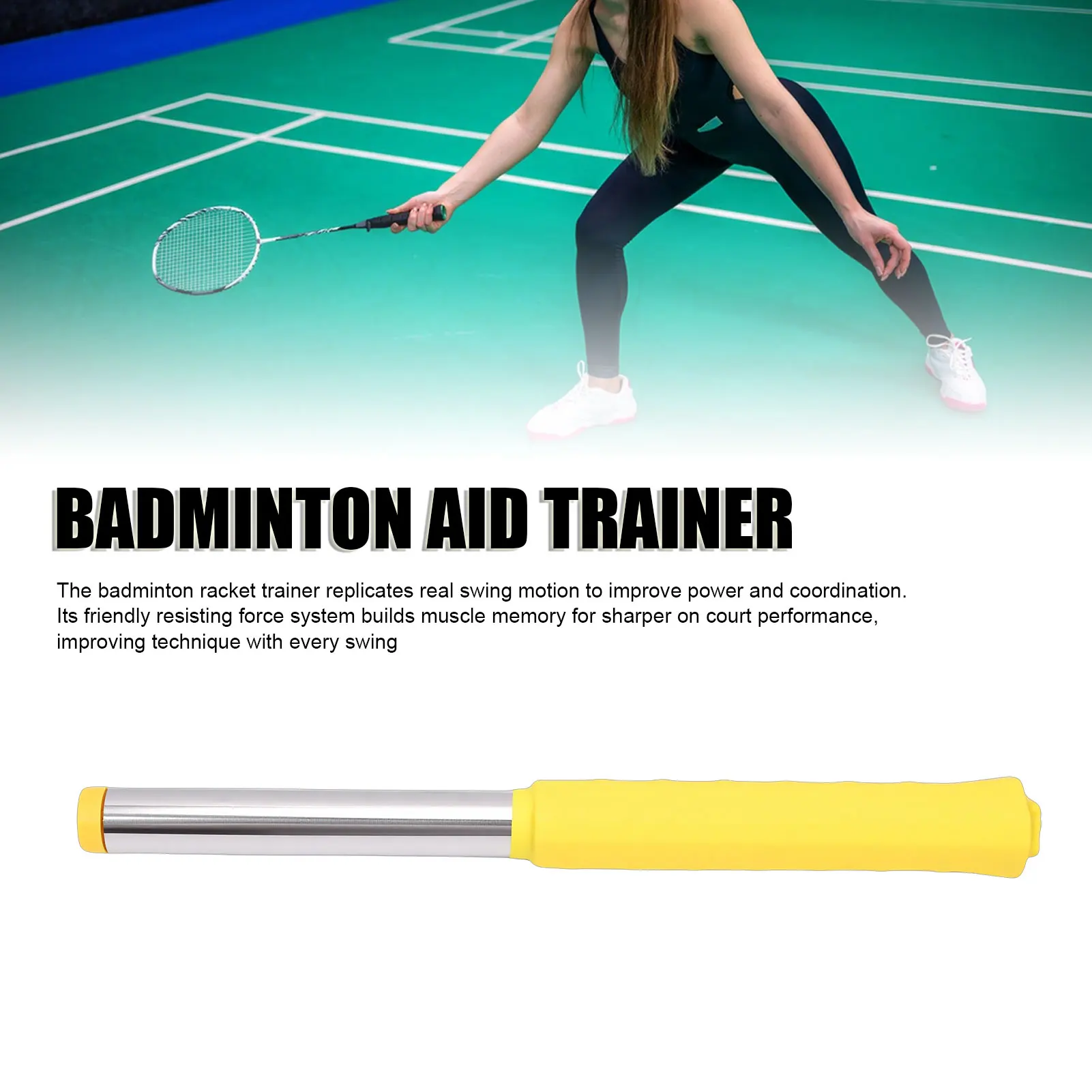 Badminton Power Racket Trainer mit Tonfeedback Schwung-Übungshilfe für Indoor-Training