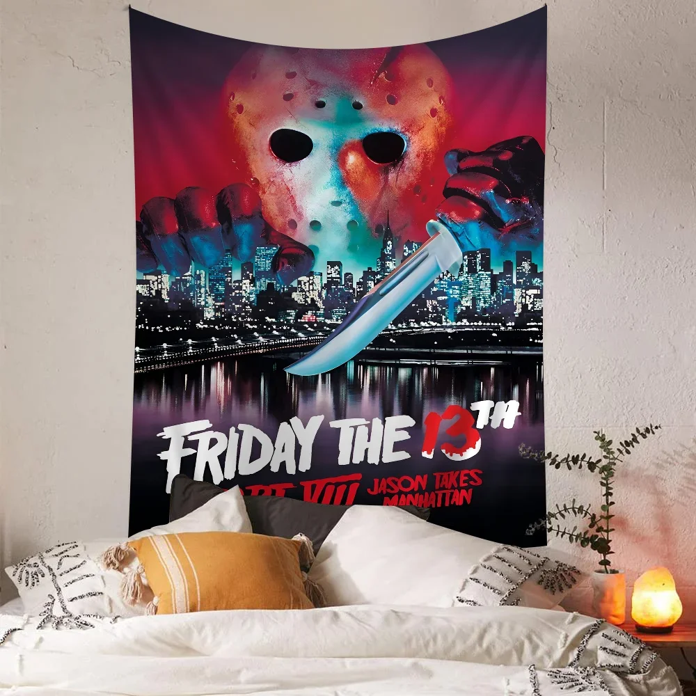 Horror Movie F-Friday T-the 13th Hanging Bohemian Tapestry Hanging Tarot Hippie Wall Rugs Dorm Wall Hanging Home Decor