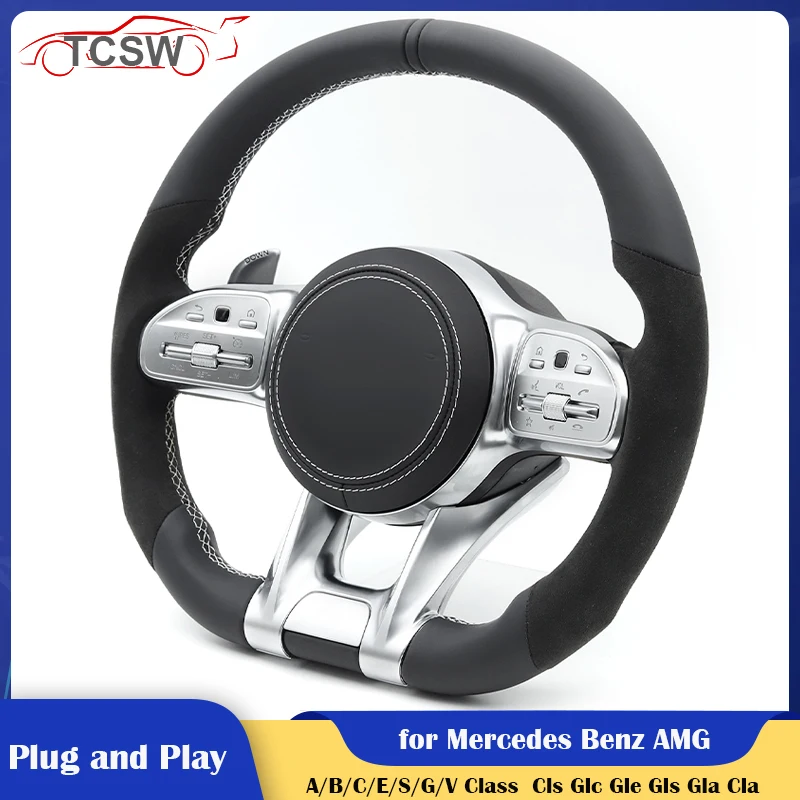 

Sport Style Car Steering Wheel for Mercedes Benz AMG W204 W205 W221 W222 Cls Glc Gle Gls Gla Cla Glk Slc C63 E63 G63 GLA45