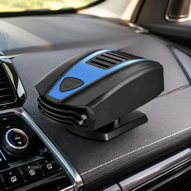 Car Heater Defroster 12V 150W Dashboard Fan with Adjustable Vent Outlet for Windshield Defogging and Cold Weather Use R6FB