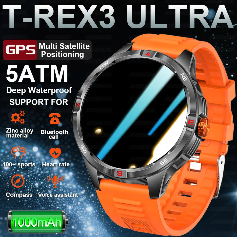 

1000mAh Battery Smart Watch 1.46-inch AMOLED Screen Heart Rate Bluetooth Call Compass GPS Tracker Sports Fitness Watches New