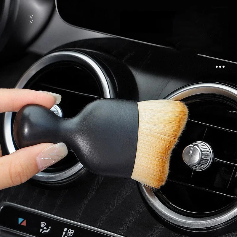 Car Cleaning  Air Conditioning Outlet Cleaning S-curve Foundation Brush Black Handle Brush Professional Beauty Tool Makeup Brush