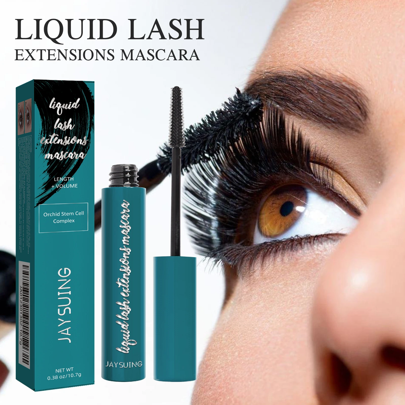 Mascara allungante nero voluminoso e arricciante, trucco per ciglia impermeabile a prova di sbavature naturali di lunga durata