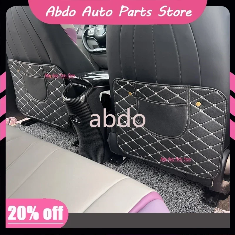 abdo For BYD Dolphin Surf M9 2Pcs/Set Car Anti-Kick Mats Leather Auto Seat Back Kick Protector Cover Anti-Dirty Pad Car Accessor